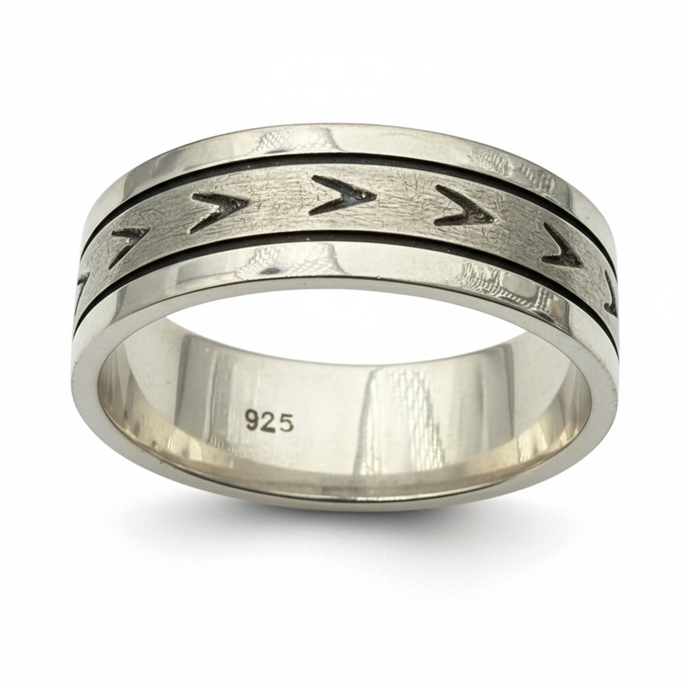 Sterling Silver 11.5 Statement or engagement ring 5.2 wide millimeters 20.21 G - Picture 3 of 5